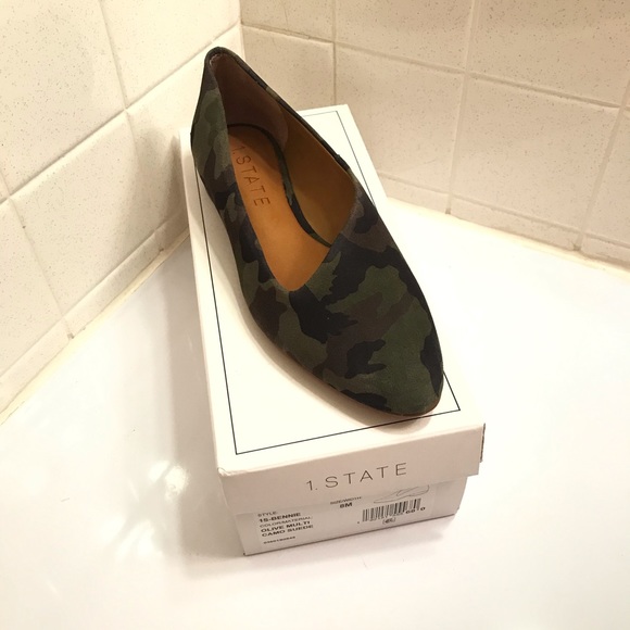 1. State Shoes - Camo Ballet Flats NWT